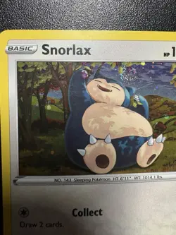 Snorlax Rebel Clash With A Swirl Cosmos Holo Nm-Lp Pokemon Card #141 2020 - Image 1