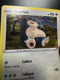 Snorlax Rebel Clash With A Swirl Cosmos Holo Nm-Lp Pokemon Card #141 2020 - Image 2