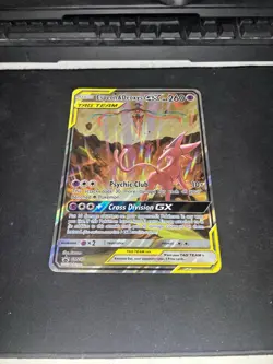 Pokemon TCG Jumbo Espeon & Deoxys GX SM240 Black Star Jumbo Card - Image 1