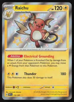 Raichu - 132/091 - Baby Shiny - Paldean Fates - Pokemon Card - NM/M - Image 1