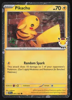 Pikachu - 051/162 - Stamped Promo - Pokemon Card - NM/M - Image 1