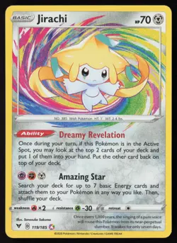 Jirachi - 119/185 - Amazing Rare - Vivid Voltage - Pokemon Card - NM/M - Image 1