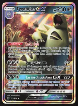 Tyranitar GX - 121/214 - Ultra Rare - Lost Thunder - Pokemon Card - LP - Image 1