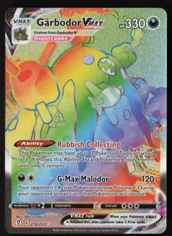 Garbodor Vmax - 216/203 - Secret Rare - Evolving Skies - Pokemon Card - NM/M - Image 1