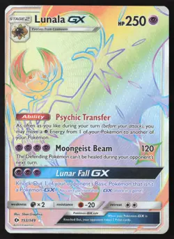Lunala GX - 153/149 - Hyper Rare - Sun & Moon - Pokemon Card - MP - Image 1