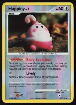 Happiny - 52/123 - Reverse Holo - Mysterious Treasures - Pokemon Card - LP - Image 1