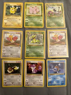 Lot of Vintage Pokemon TCG Jungle and Team Rocket 9 Cards! - Image 1