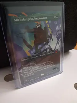 Michelangelo Improviser (Borderless) Teenage Mutant Ninja Turtles Foil 219 MTG - Image 1