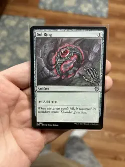MtG Sol Ring Full Magic Altered Hand Painted Art Original Alter - Image 1