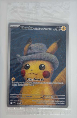 2023 Pokemon X Van Gogh Pikachu With Grey Felt Hat Black Star Promo #085 - Image 1