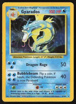 Gyarados - 6/102 - Holo Rare - Base Set Unlimted - Pokemon Card - MP - Image 1