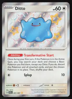 Ditto - 201/091 - Shiny Rare - Paldean Fates - Pokemon Card - NM/M - Image 1