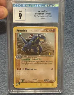 Pokemon TCG Armaldo EX Sandstorm 1 Holo Holo Rare CGC 9 SWIRL - Image 1