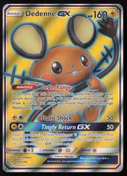 Dedenne GX - 195/214 - Ultra Rare - Unbroken Bonds - Pokemon Card - LP - Image 1