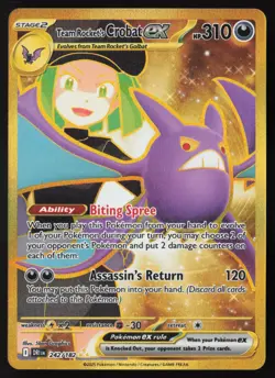Team Rocket's Crobat ex - 242/182 - Secret Rare - Destined Rivals - Pokemon - LP - Image 1