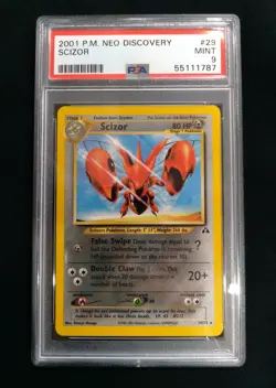 Graded PSA 9 SCIZOR #29 2001 Pokemon Neo Disovery MINT - Image 1