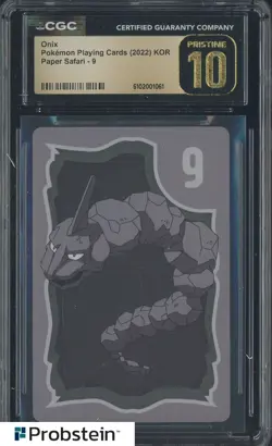 2022 Pokemon Playing Cards Korean Paper Safari - 9 Onix CGC 10 PRISTINE - Image 1