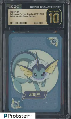 2019 Pokemon Playing Cards Korean Point Salad Eevee Edition Vaporeon CGC 10 - Image 1