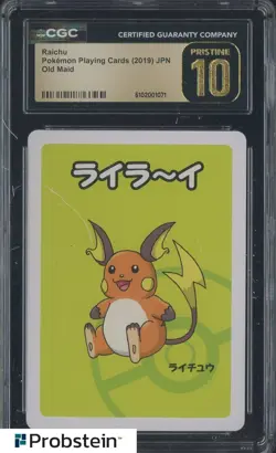 2019 Pokemon Playing Cards Japanese Old Maid Raichu CGC 10 PRISTINE - Image 1