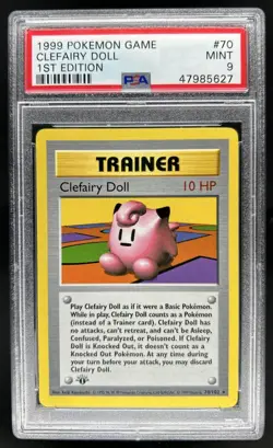 1999 Pokemon 1st Edition Clefairy Doll #70/102 PSA 9 - Image 1