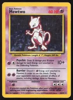 Mewtwo - 10/102 - Holo - Base Set Unlimited - Pokemon Card - MP - Image 1