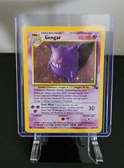 Gengar 5/62 Fossil Holo Pokemon Card Vintage Unlimited Foil Holographic - Image 2