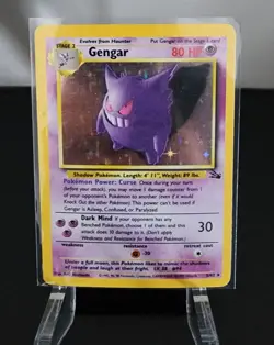 Gengar 5/62 Fossil Holo Pokemon Card Vintage Unlimited Foil Holographic - Image 3