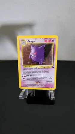 Gengar 5/62 Fossil Holo Pokemon Card Vintage Unlimited Foil Holographic - Image 4