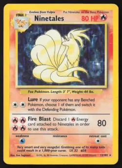 Ninetales - 12/102 - Holo Rare - Base Set Unlimited - Pokemon Card - MP - Image 1