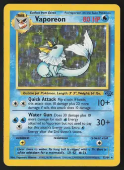 Vaporeon - 12/64 - Holo Rare - Jungle Unlimited - Pokemon Card - MP - Image 1