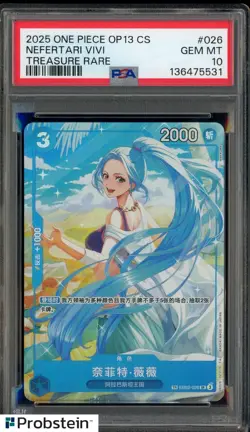 2025 One Piece OP13 S. Chinese Treasure Rare #026 Nefertari Vivi PSA 10 GEM MINT - Image 1