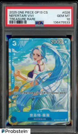 2025 One Piece OP13 S. Chinese Treasure Rare #026 Nefertari Vivi PSA 10 GEM MINT - Image 1
