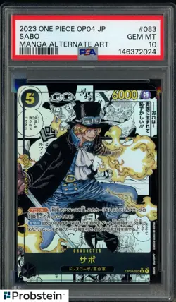 2023 One Piece OP04 Japanese Manga Alternate Art #083 Sabo PSA 10 GEM MINT - Image 1
