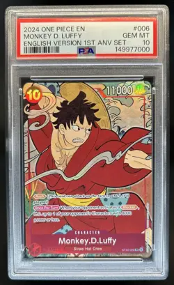 2024 One Piece 1st Anniversary Set Monkey D Luffy Super Rare #ST10-006 PSA 10 - Image 1