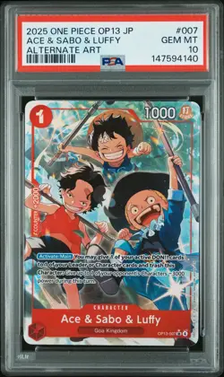 Ace Sabo Luffy 2025 JP One Piece Carrying On His Will Alt Art PSA 10 MIS_LABEL - Image 1