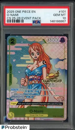 2025 One Piece EN CS 25-26 Event Pack #101 O-Nami PSA 10 GEM MINT - Image 1