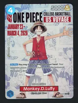 One Piece English College Basketball US Voyage Promo P-055 Monkey D Luffy - Image 1