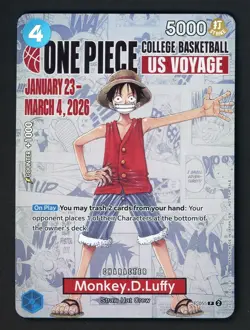 One Piece English College Basketball US Voyage Promo P-055 Monkey D Luffy - Image 1