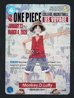 One Piece English College Basketball US Voyage Promo P-055 Monkey D Luffy - Image 1