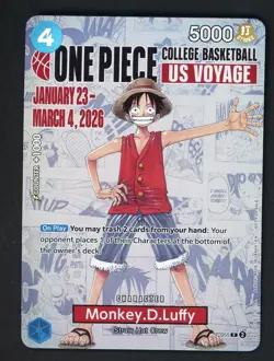 One Piece English College Basketball US Voyage Promo P-055 Monkey D Luffy - Image 1