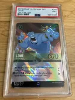 2023 DISNEY LORCANA EN 1-THE FIRST CHAPTER ENCHANTED GENIE - ON THE JOB PSA 9 - Image 1
