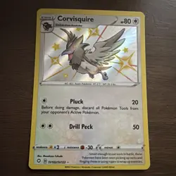 Pokemon Card Corvisquire SV102/SV122 Shining Fates Shiny Vault Holo Rare - Image 1
