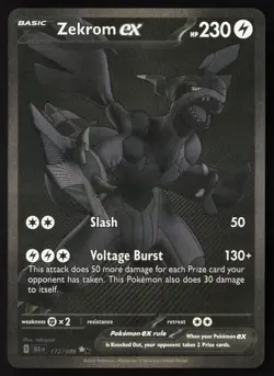 Zekrom ex - 172/086 - BWR - Black Bolt - Pokemon Card - NM/M - Image 1