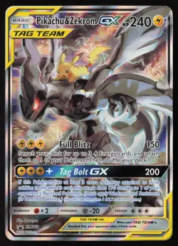 Pikachu & Zekrom GX - SM168 - Black Star Promo - Tag Team - Pokemon Card - NM/M - Image 1