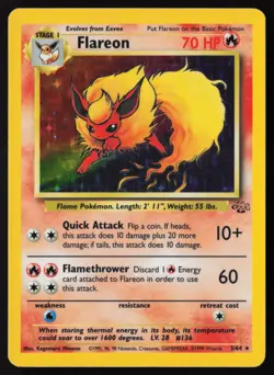 Flareon - 3/64 - Holo Rare - Jungle - Pokemon Card - LP - Image 1
