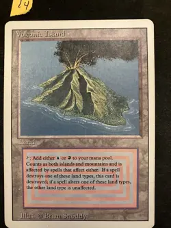 Magic The Gathering MTG Volcanic Island Revised Edition, Excellent Condition - Image 1