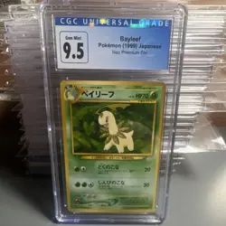 Pokemon Bayleef Black Star Promo Neo Premium File CGC 9.5 Japanese 153 1999 - Image 1
