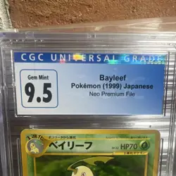 Pokemon Bayleef Black Star Promo Neo Premium File CGC 9.5 Japanese 153 1999 - Image 3