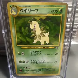 Pokemon Bayleef Black Star Promo Neo Premium File CGC 9.5 Japanese 153 1999 - Image 4