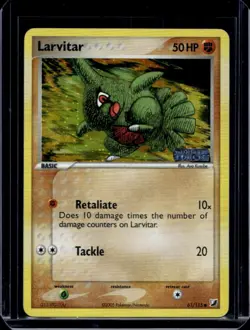 2005 Pokemon EX Unseen Forces Larvitar Reverse Holo #61/115 - Image 1